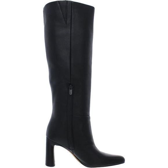 Vince Womens Highland Black Leather Heels Tall Knee-High Boots Shoes New - Picture 2 of 3